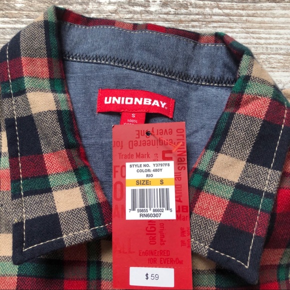 Union Bay flannel zip up shirt NWT - Picture 2 of 5